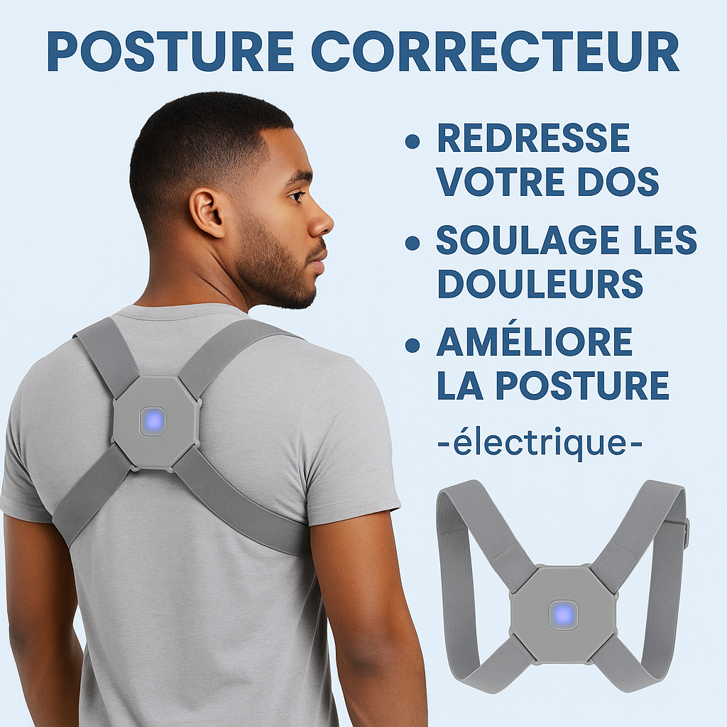 PosturePro™ – Correcteur de Dos Intelligent (Édition Guinée)